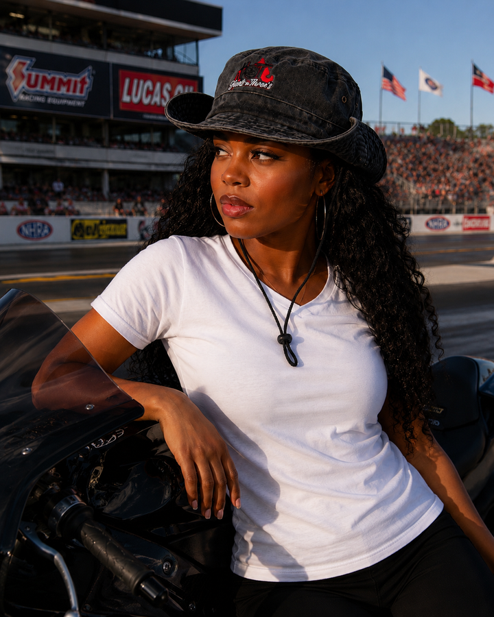 HO3 black denim hat
