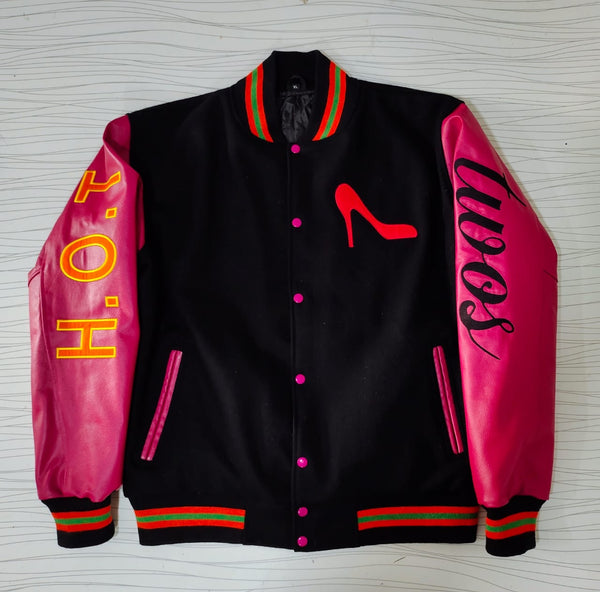 Varsity Jacket HO3 Fuscia & BLACK